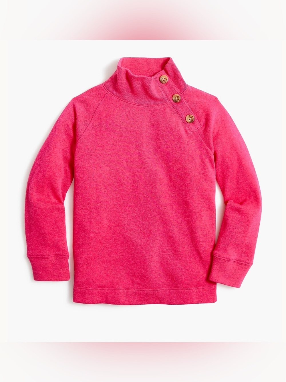 J.Crew Girls Crewcuts Hot Pink Button-Shoulder Pullover